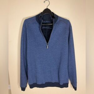 Tommy Bahama Men's Navy Zip-Up Sweater